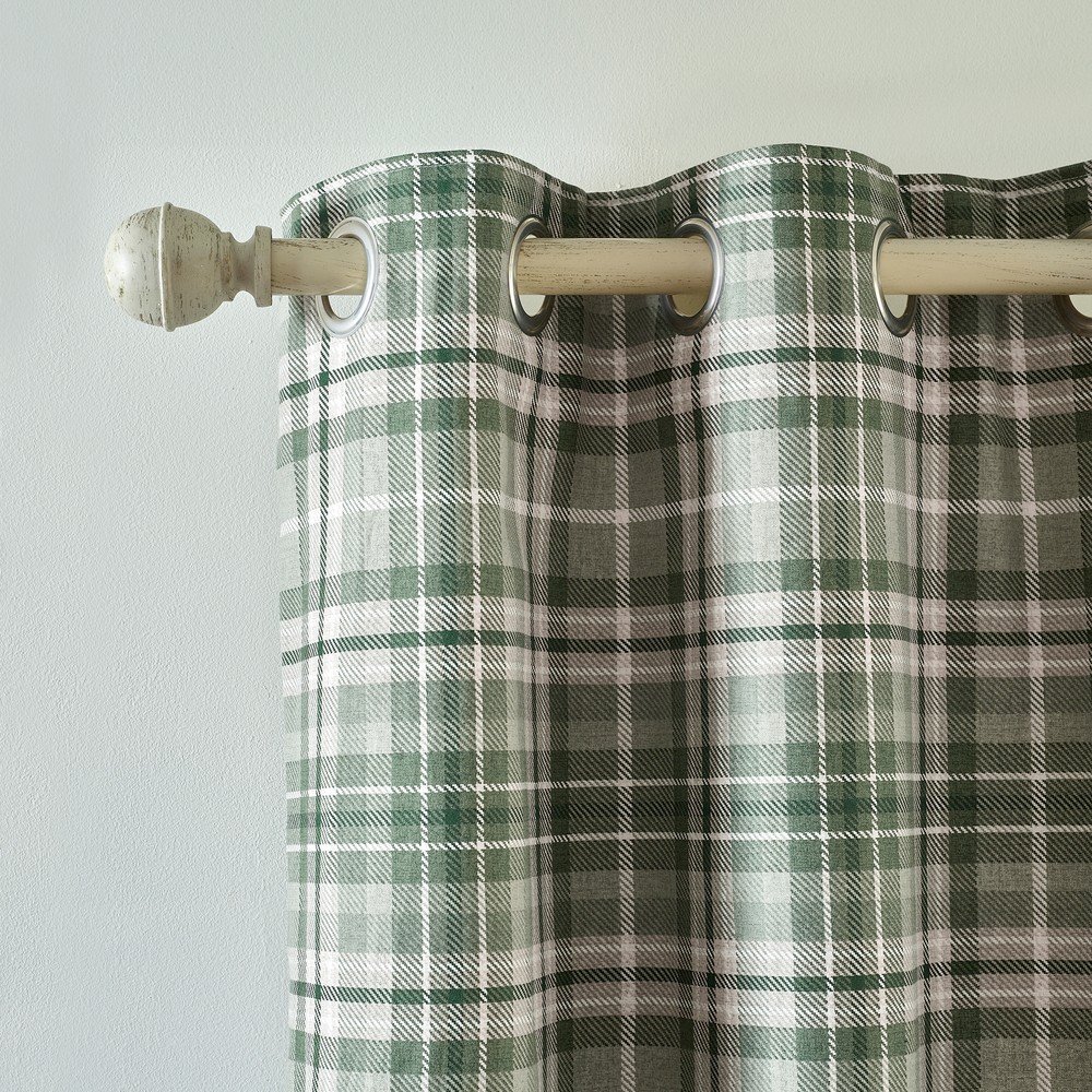 Zöld flanel termo függöny szett 2 db-os 168x137 cm Cullen Thermal Check – Catherine Lansfield