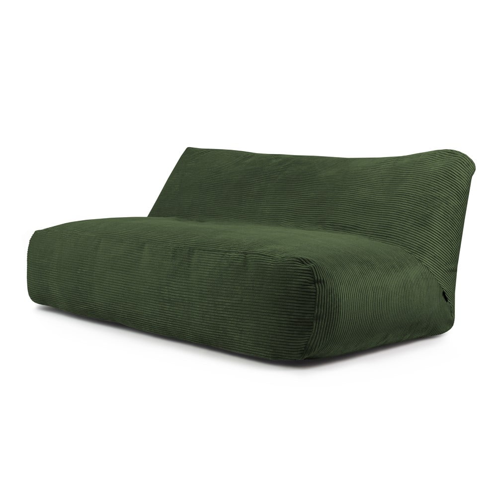 Zöld kordbársony babzsákfotel Sofa Tube 190 – SLOWDOWN