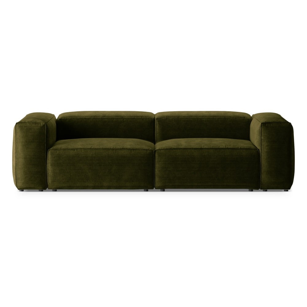 Zöld kordbársony kanapé 264 cm Bergano – Cosmopolitan Design