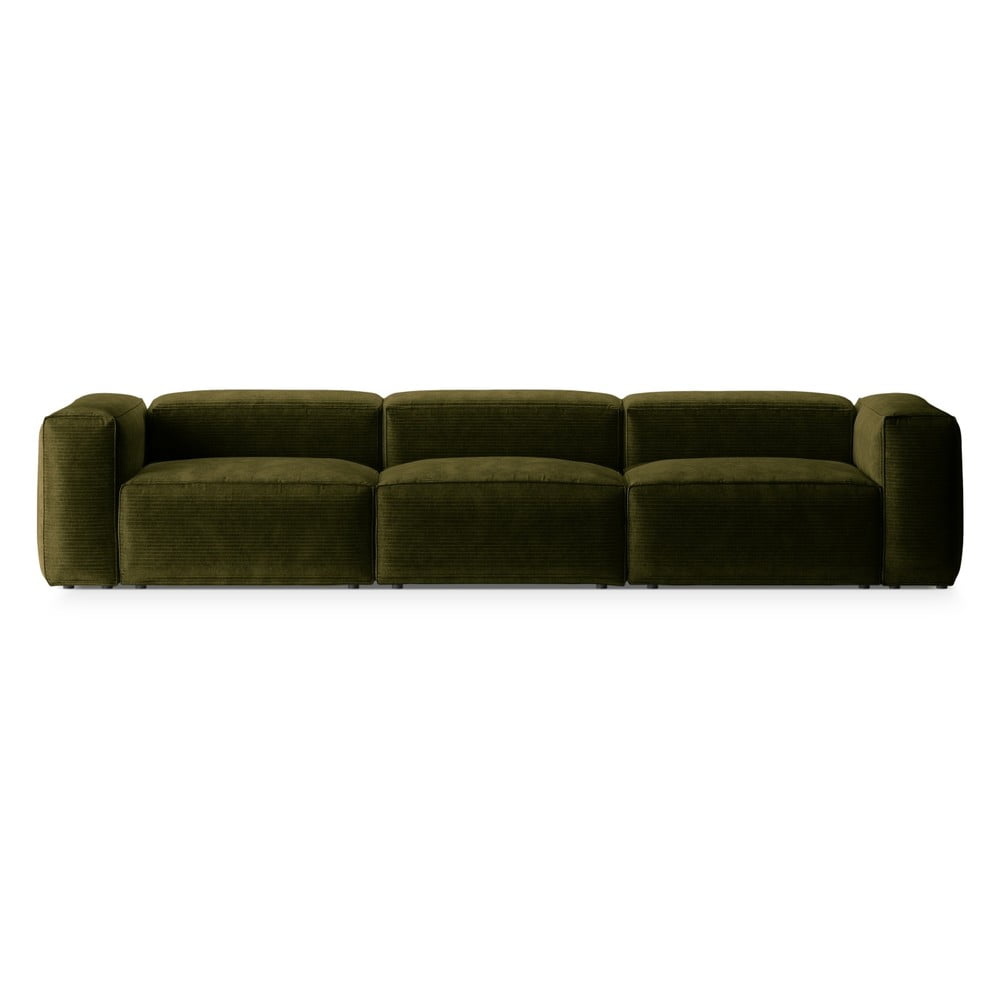 Zöld kordbársony kanapé 364 cm Bergano – Cosmopolitan Design