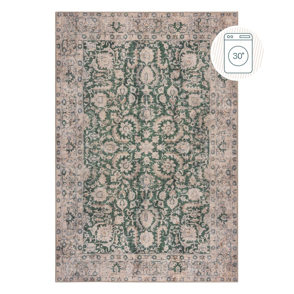 Zöld mosható szőnyeg 152x230 cm Beau Floral – Flair Rugs