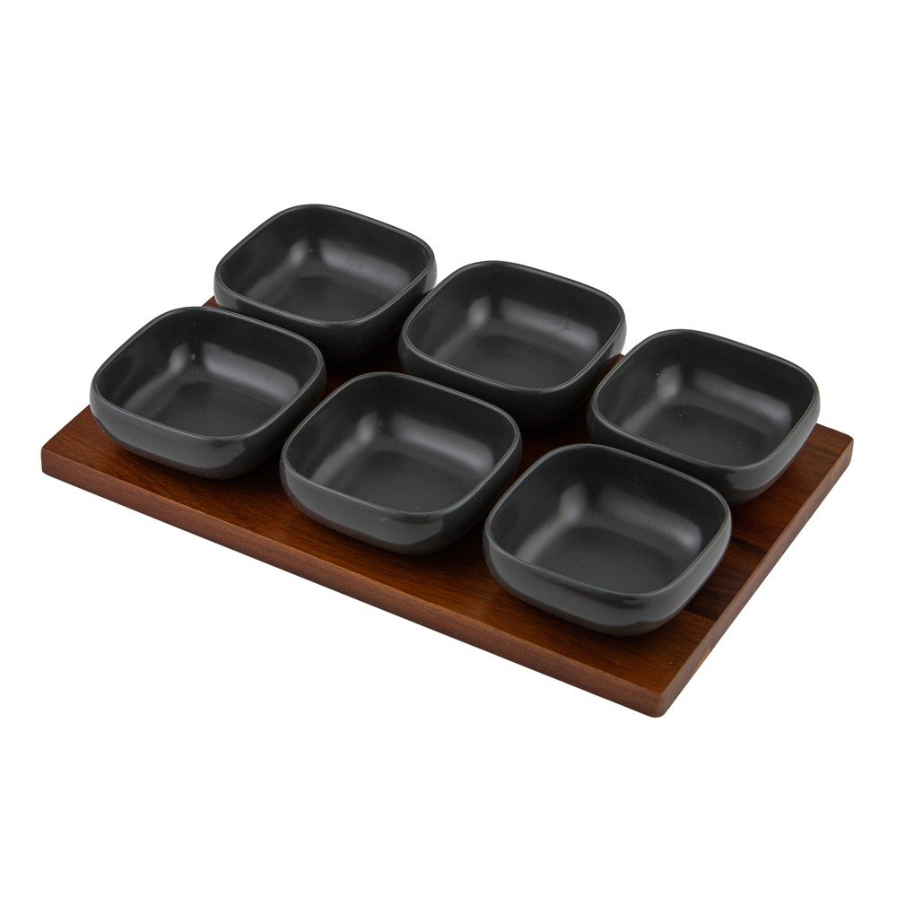 Antracitszürke porcelán szervírozó készlet 6 db-os Essentials – Ladelle
