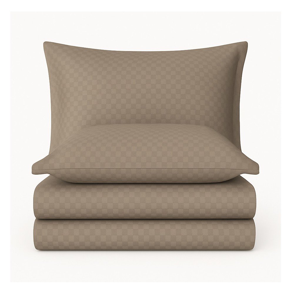 Barna kétszemélyes-hosszabbított renforcé pamut ágyneműhuzat 240x220 cm Checkered – Mila Home Luxury