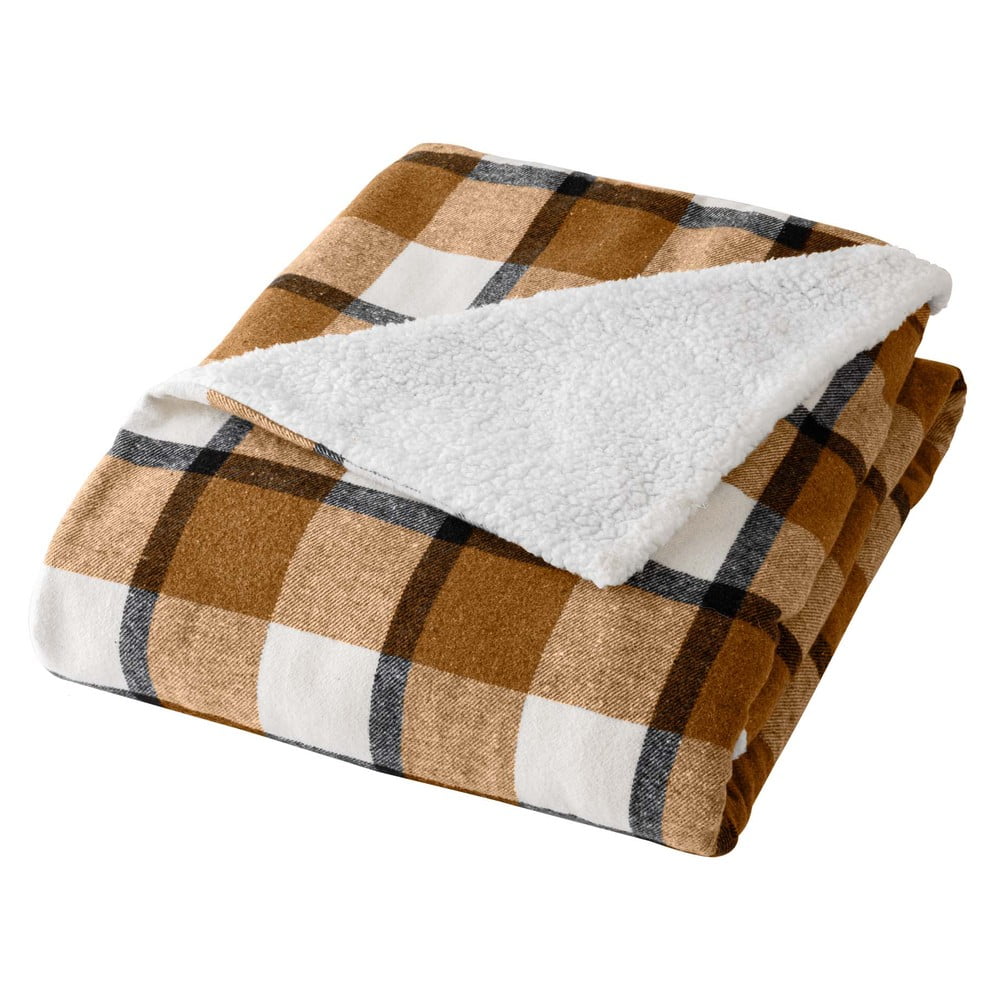 Barna sherpa takaró 125x150 cm Ecossais – douceur d'intérieur