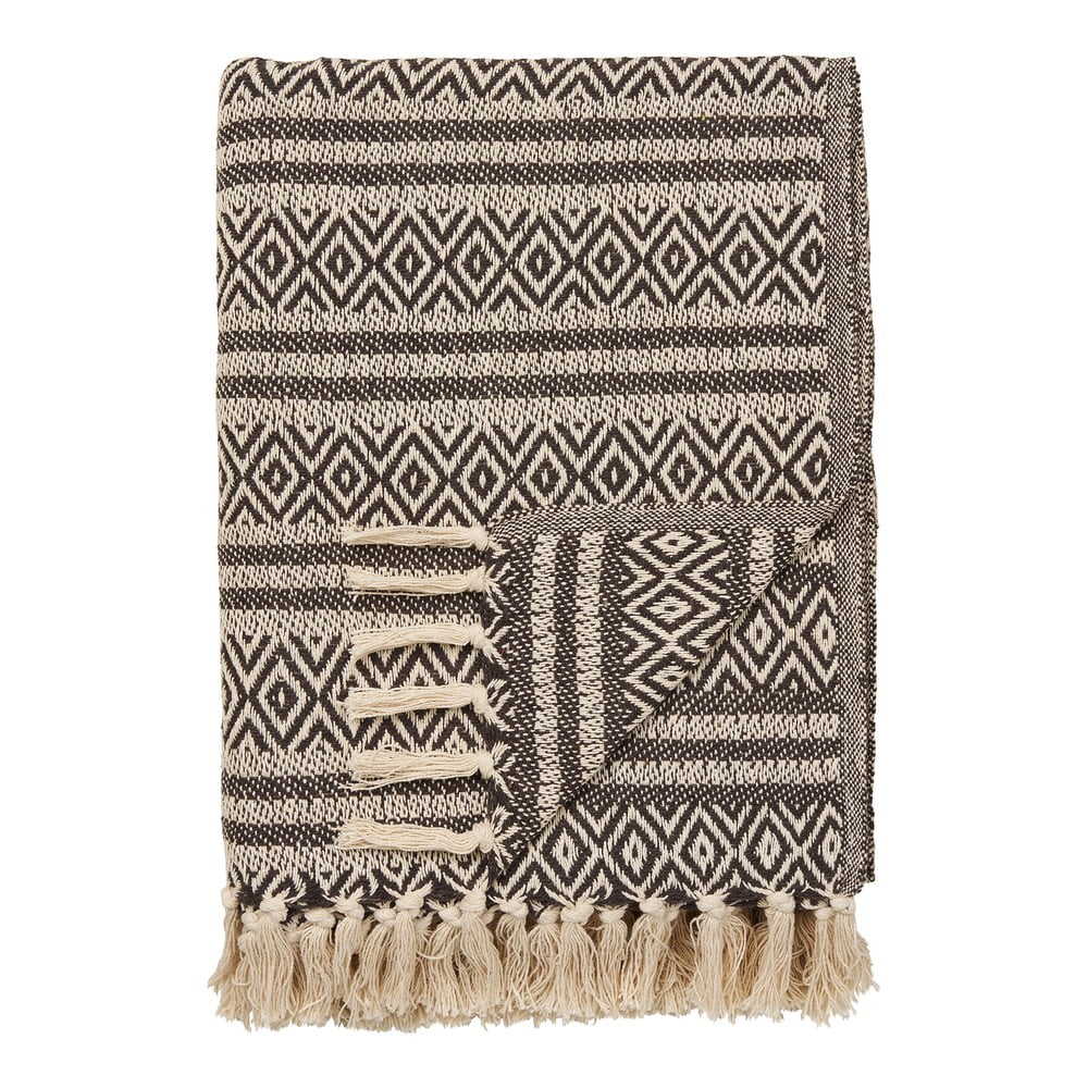 Barna újrahasznosított pamut takaró 130x180 cm Adana – House Nordic