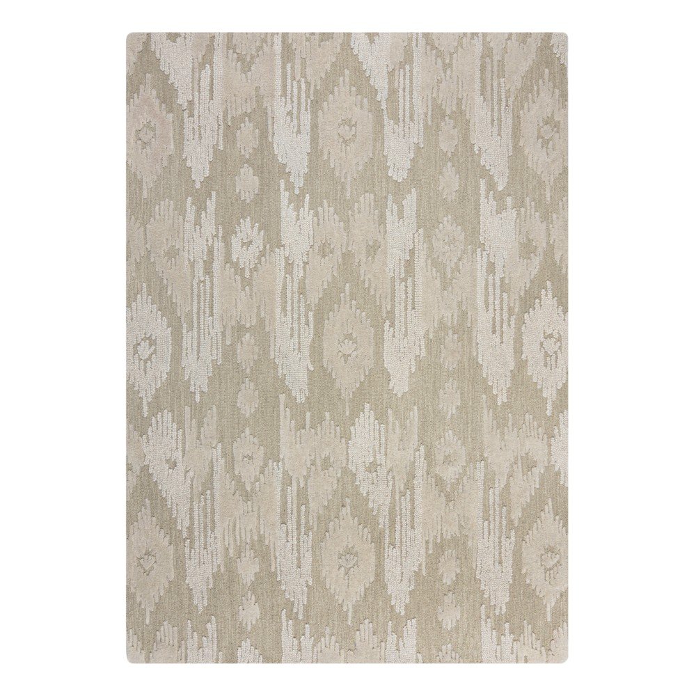 Bézs kézi szövésű gyapjú szőnyeg 160x230 cm Dion Ikat – Flair Rugs