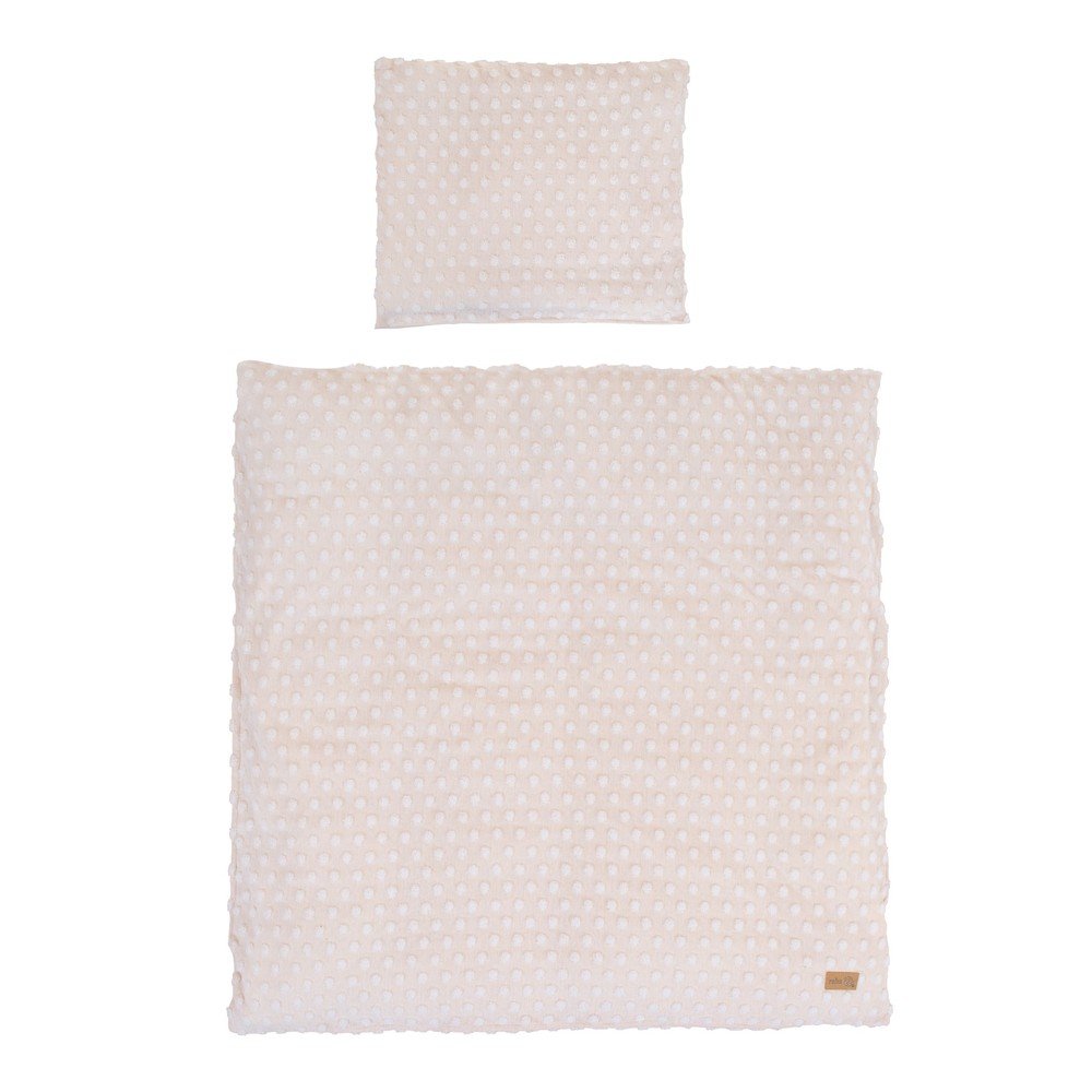 Bézs pamutkeverék gyerek ágyneműhuzat babaágyhoz 80x80 cm Frosty Almond – Roba