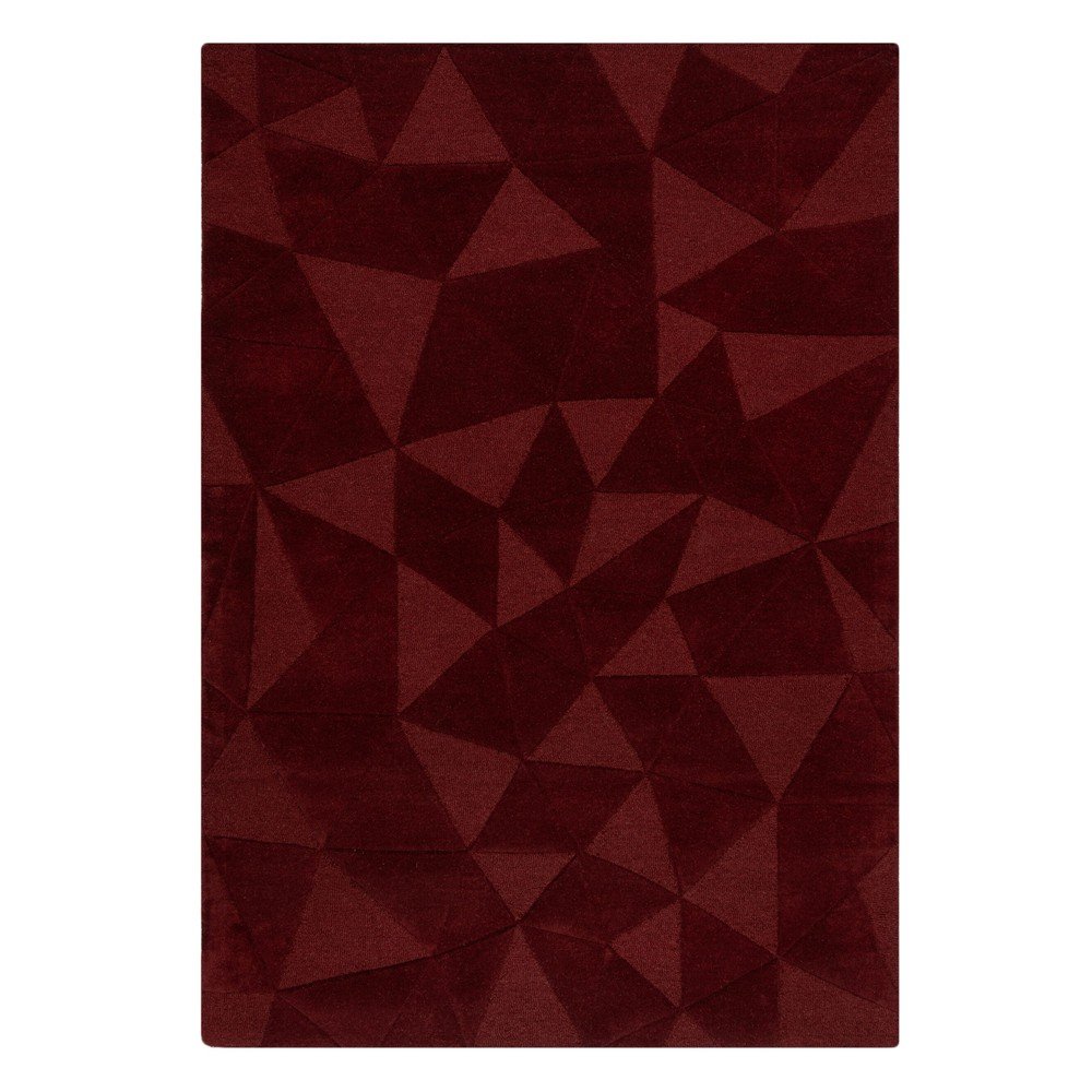 Borvörös kézi szövésű gyapjú szőnyeg 160x230 cm Shard Red – Flair Rugs