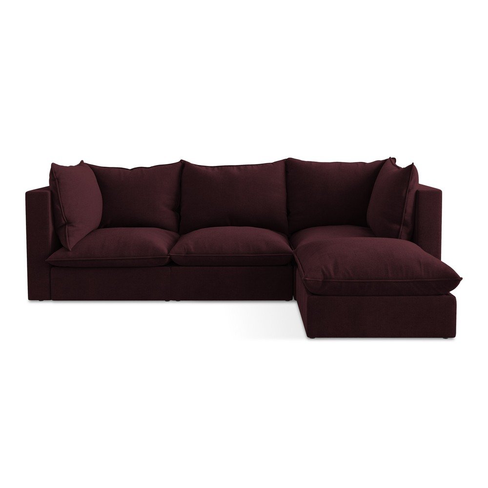 Borvörös sarokkanapé (jobb oldali-heverő résszel) Manao – Makamii