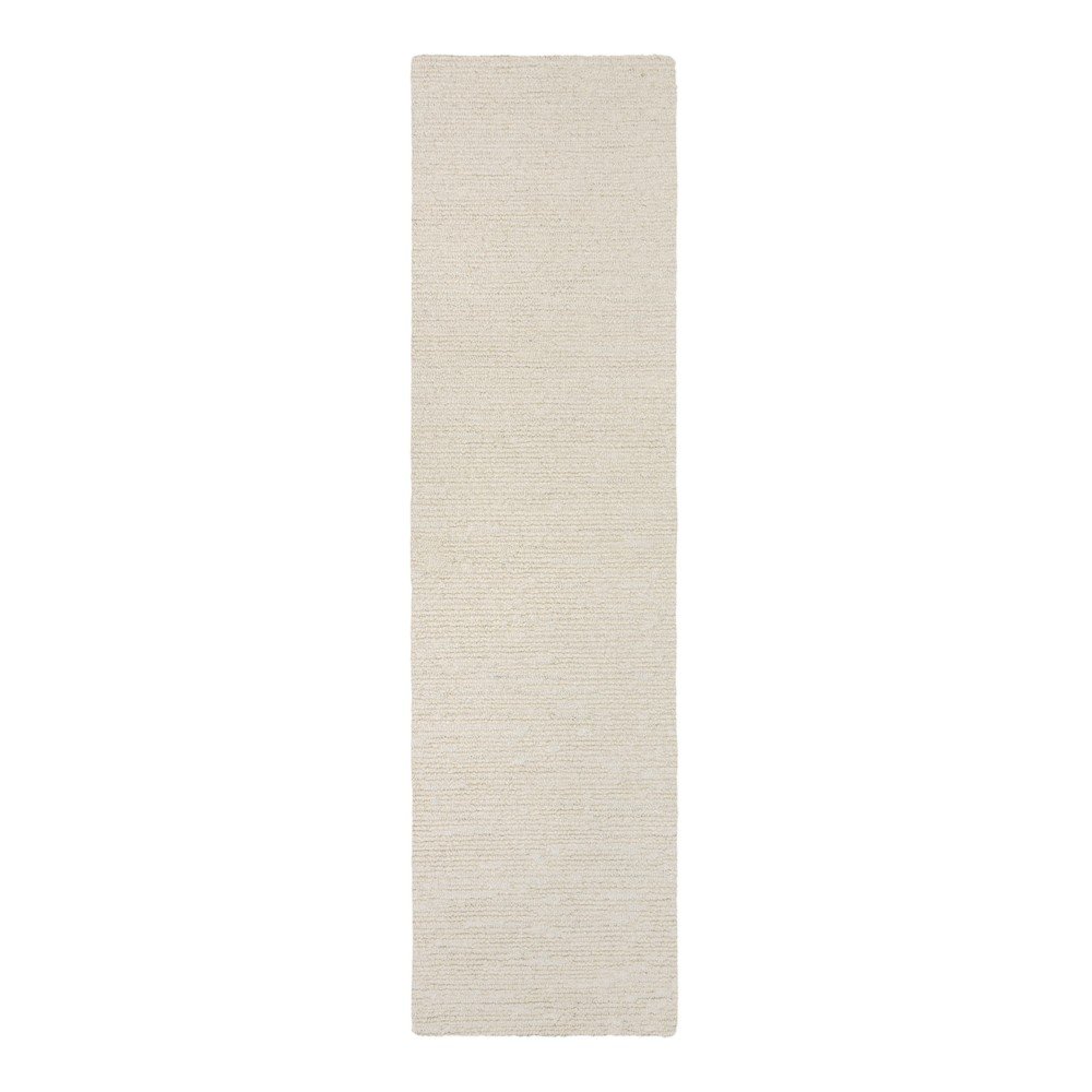 Elefántcsont színű kézi szövésű gyapjú futószőnyeg 80x230 cm Harris Boucle – Flair Rugs