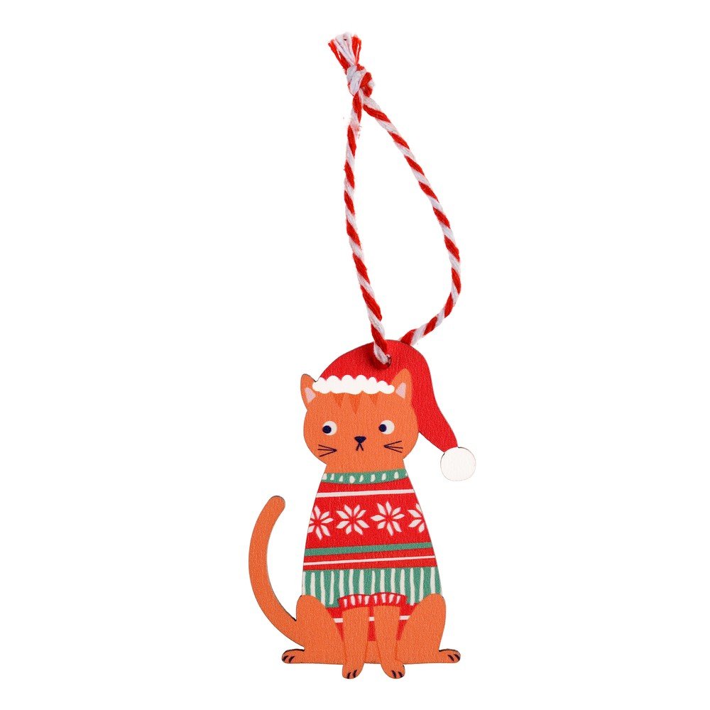 Fa karácsonyfadísz 5 cm Ginger Cat – Rex London