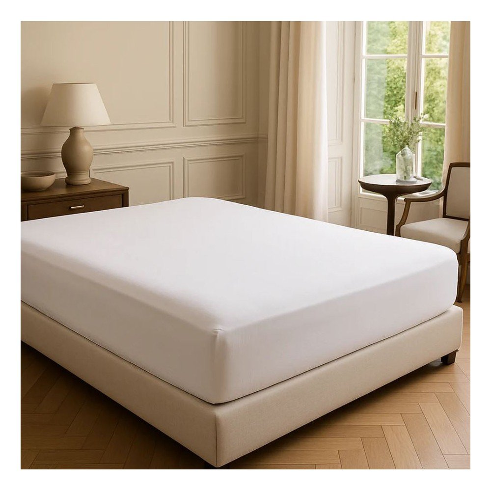 Fehér gumis renforcé pamut lepedő 200x180 cm Ranforce – Mila Home Luxury