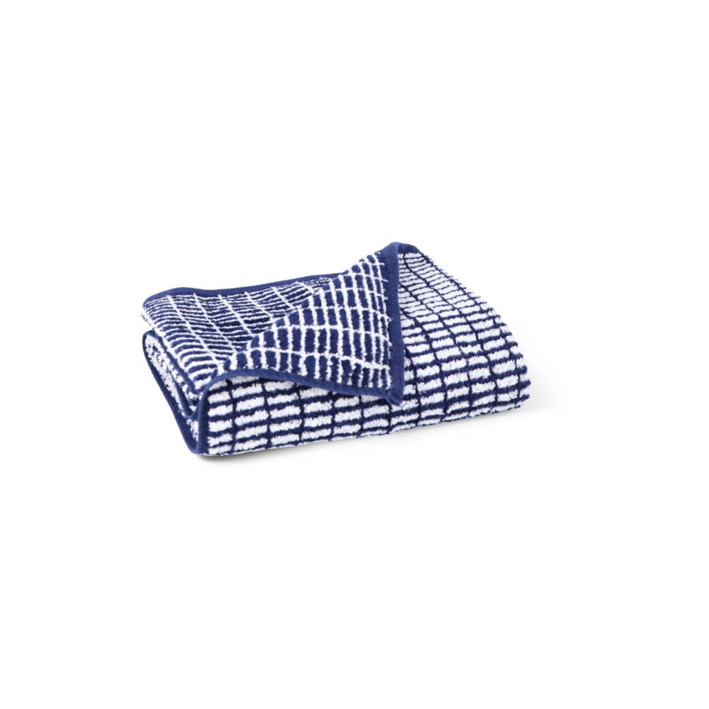 Fehér-kék frottír bambuszkeverék fürdőlepedő 70x140 cm Nuance – JUNA
