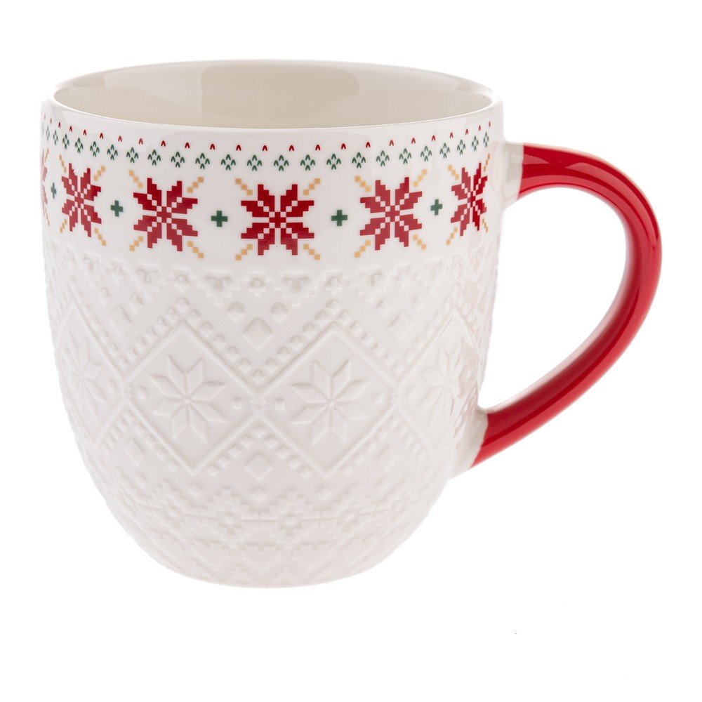 Fehér porcelán bögre karácsonyi mintával 630 ml Knitting – Dakls