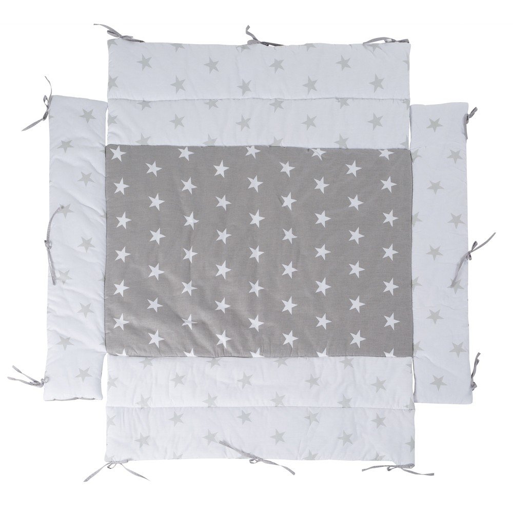 Fehér-szürke pamutkeverék rácsvédő 96 cm Little Stars – Roba
