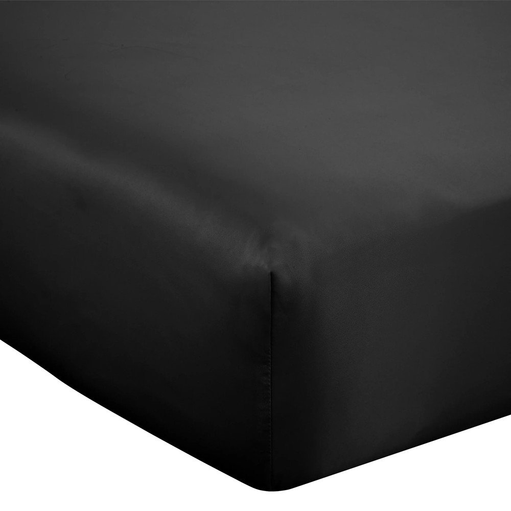 Fekete gumis szatén lepedő 90x190 cm Silky Soft – Catherine Lansfield