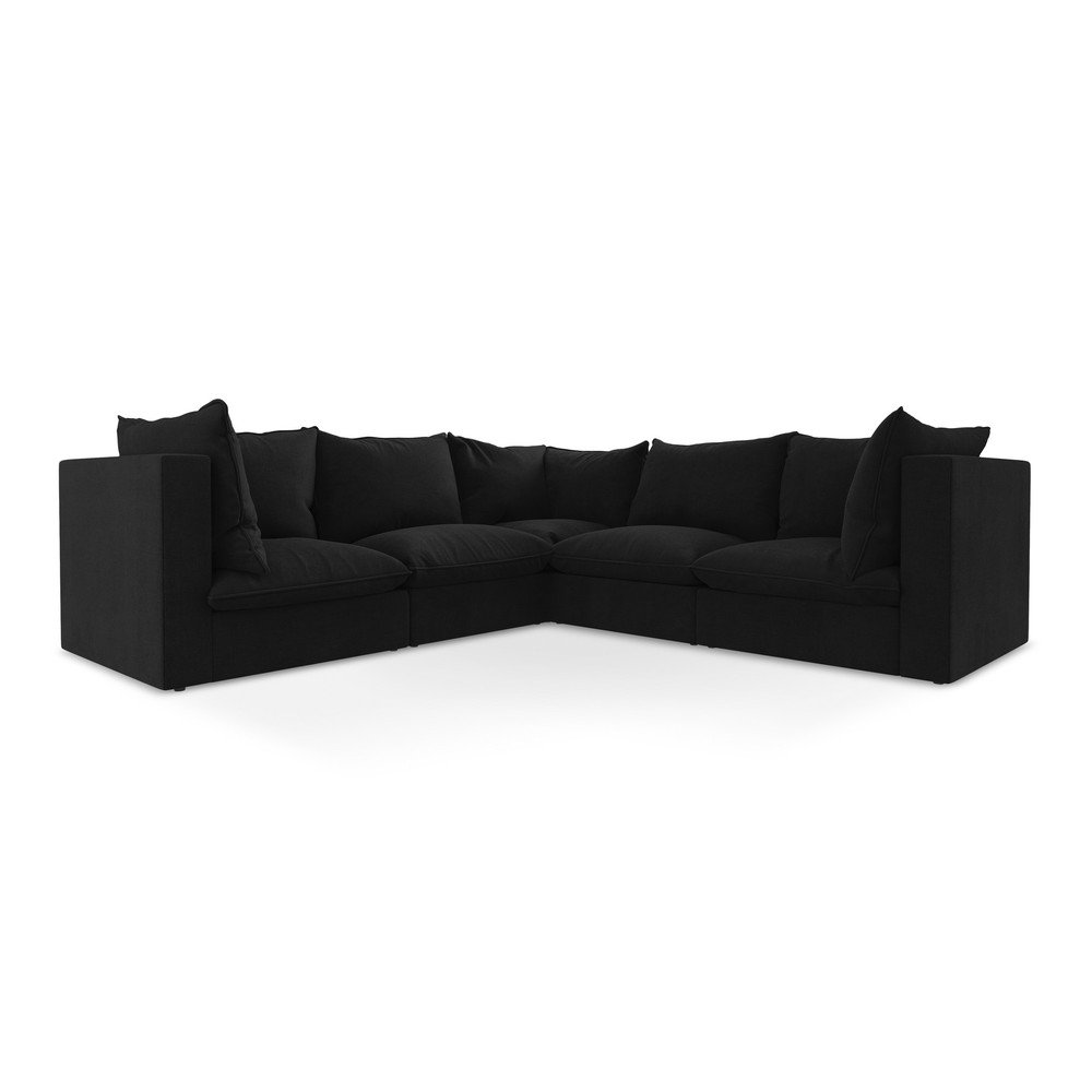 Fekete sarokkanapé Manao – Makamii