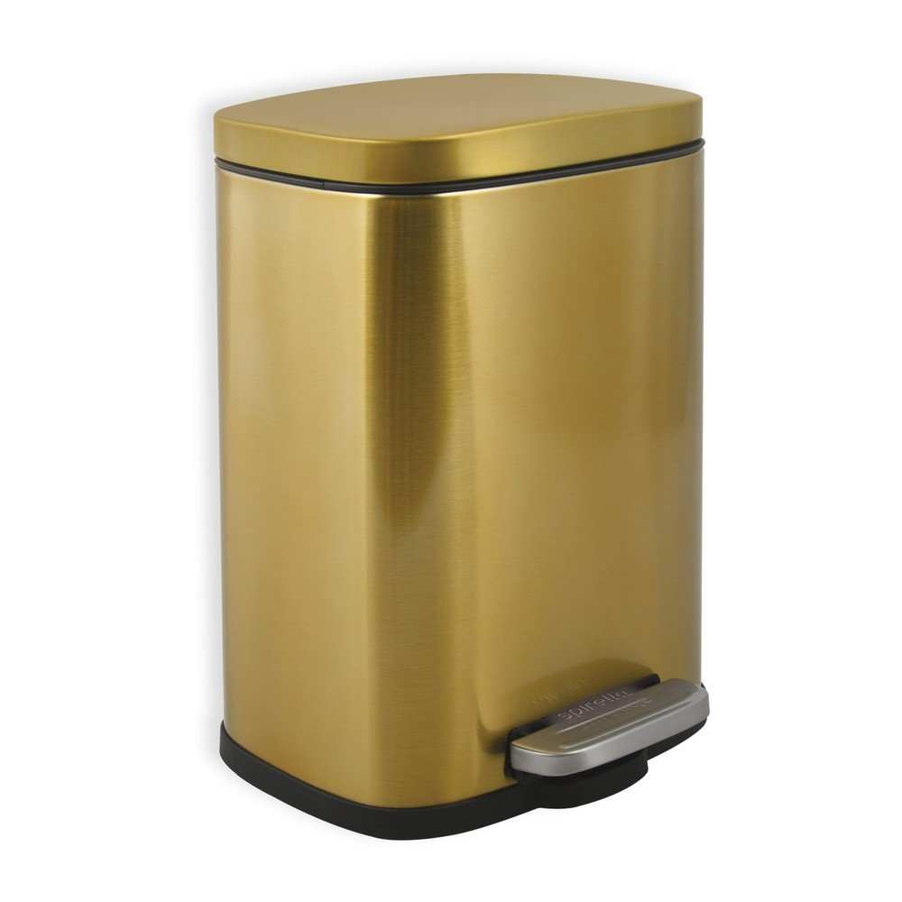 Fényes aranyszínű acél pedálos szemetes 5 l   Akira – Spirella