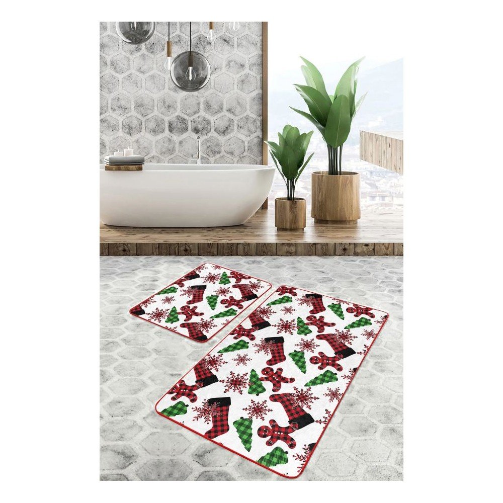 Fürdőszobai kilépő szett 2 db-os 60x100 cm Tartan – Mila Home