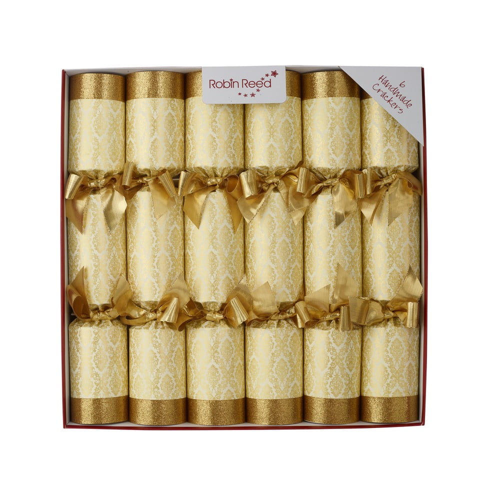 Karácsonyi cracker szett 6 db-os Gold Damask – Robin Reed
