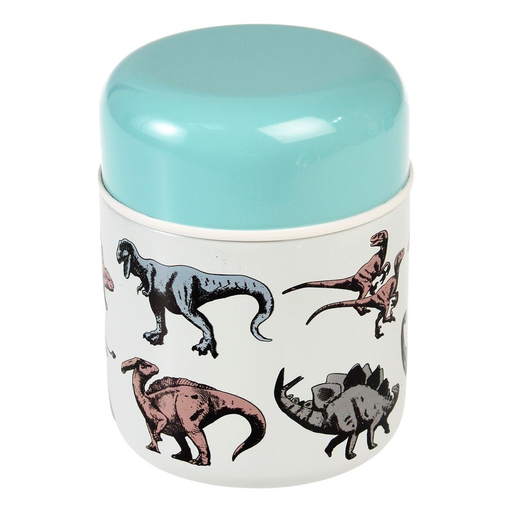 Kék-krémszínű ételtartó-gyerek termosz 280 ml Prehistoric Land – Rex London