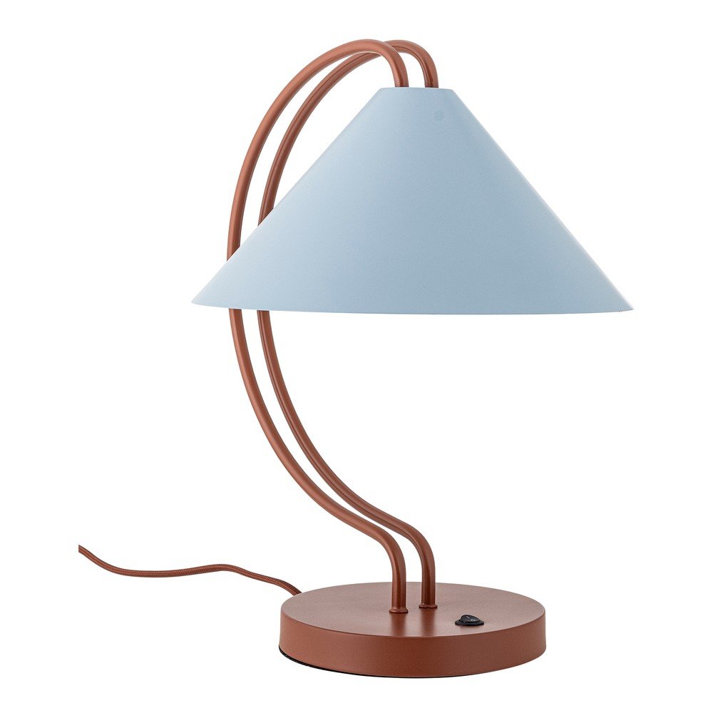 Kék-terrakotta színű asztali lámpa fém búrával (magasság 35 cm) Janya – Bloomingville