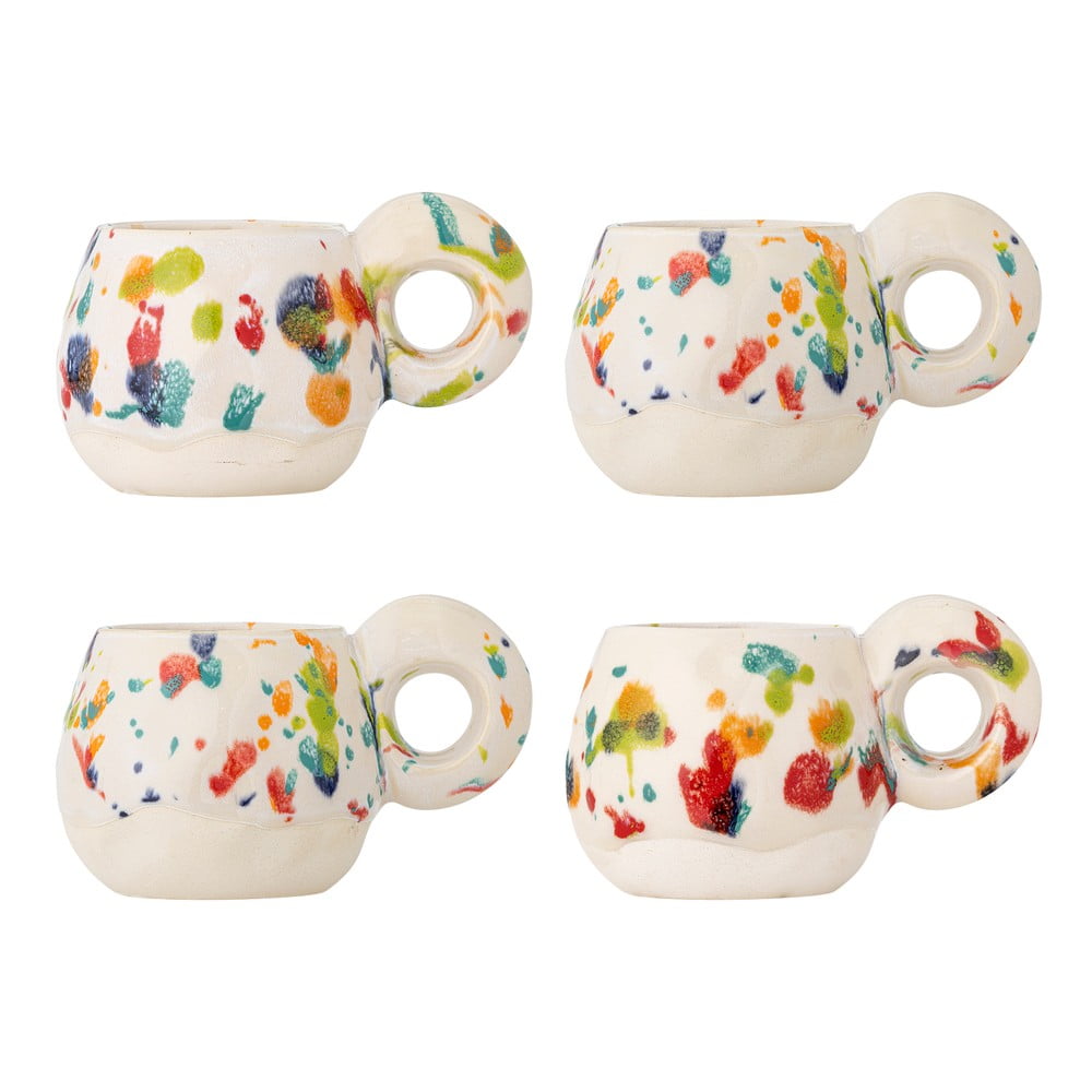 Kőedény csésze szett 4 db-os cappucinóhoz 200 ml Freckles – Bloomingville