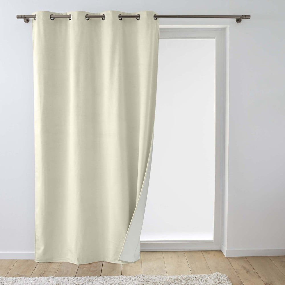 Krémszínű bársony termo függöny 140x260 cm Polarchic – douceur d'intérieur