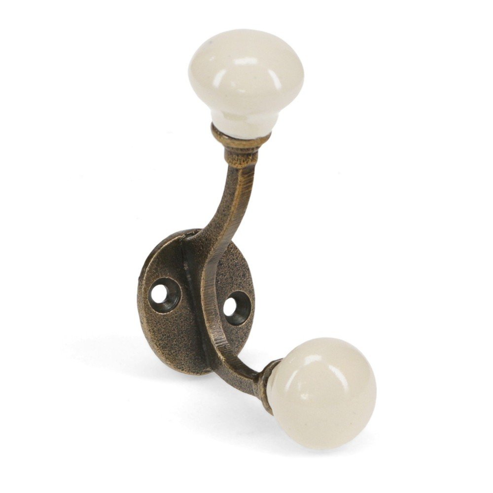 Krémszínű fém fali fogas 3 cm – Rex London