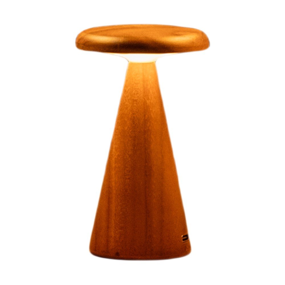 Natúr színű LED asztali lámpa fa búrával (magasság 14 cm) Sylva – Gingko