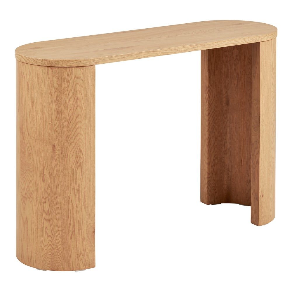 Natúr színű konzolasztal tölgyfa dekorral 38x114 cm Bibione – House Nordic
