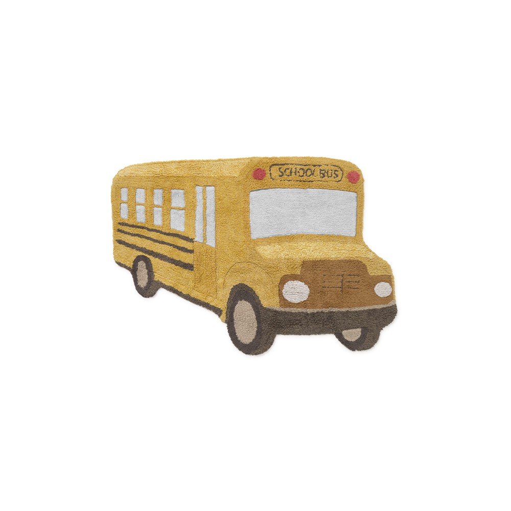 Okkersárga mosható-kézi szövésű pamut gyerek szőnyeg 90x130 cm School Bus – Lorena Canals
