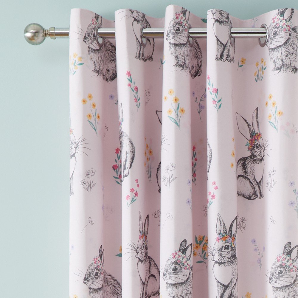 Rózsaszín gyerek függöny 2 db-os 168x183 cm Bunny Tails Ditsy Flowers – Catherine Lansfield