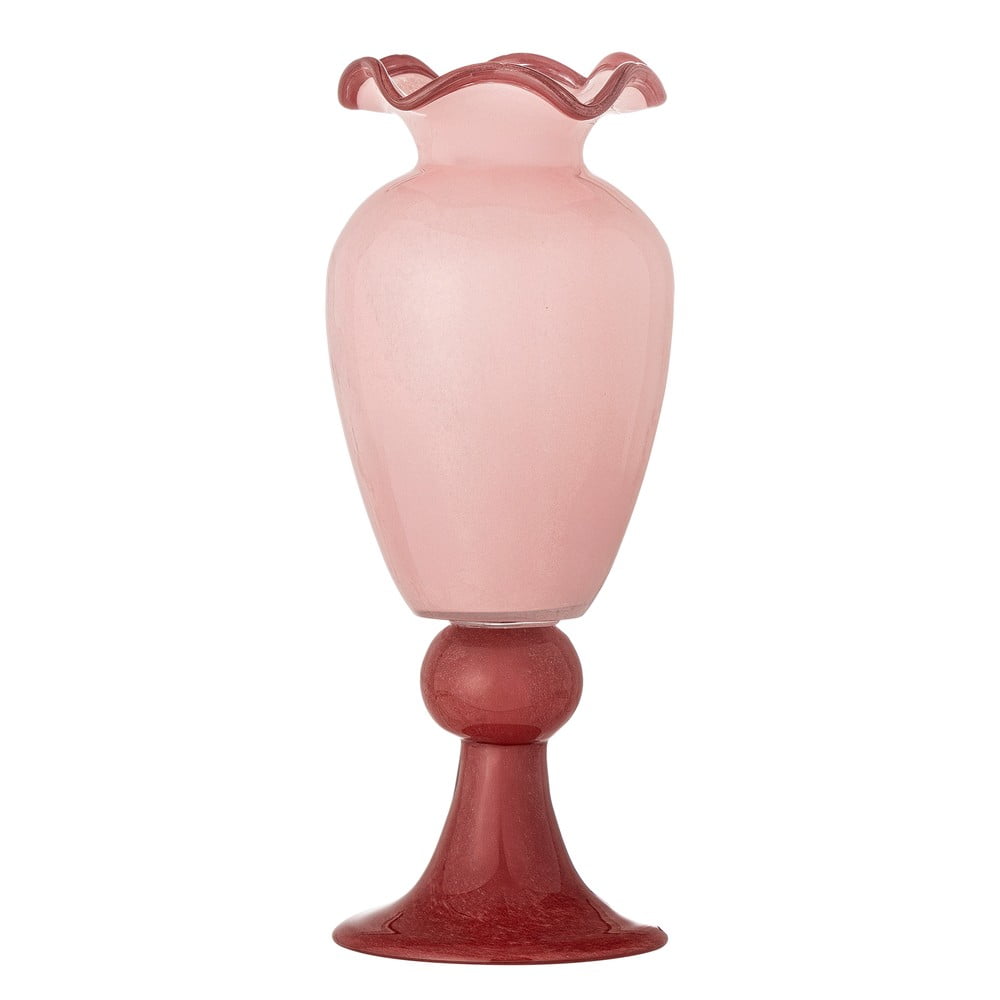 Rózsaszín üveg váza (magasság 34 cm) Frills – Bloomingville