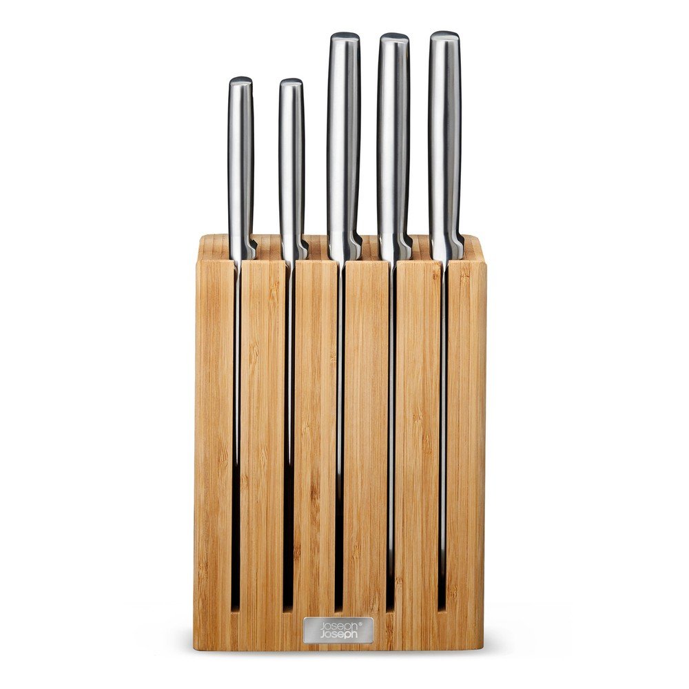 Rozsdamentes acél kés készlet tartóval 5 db-os Elevate Bamboo – Joseph Joseph