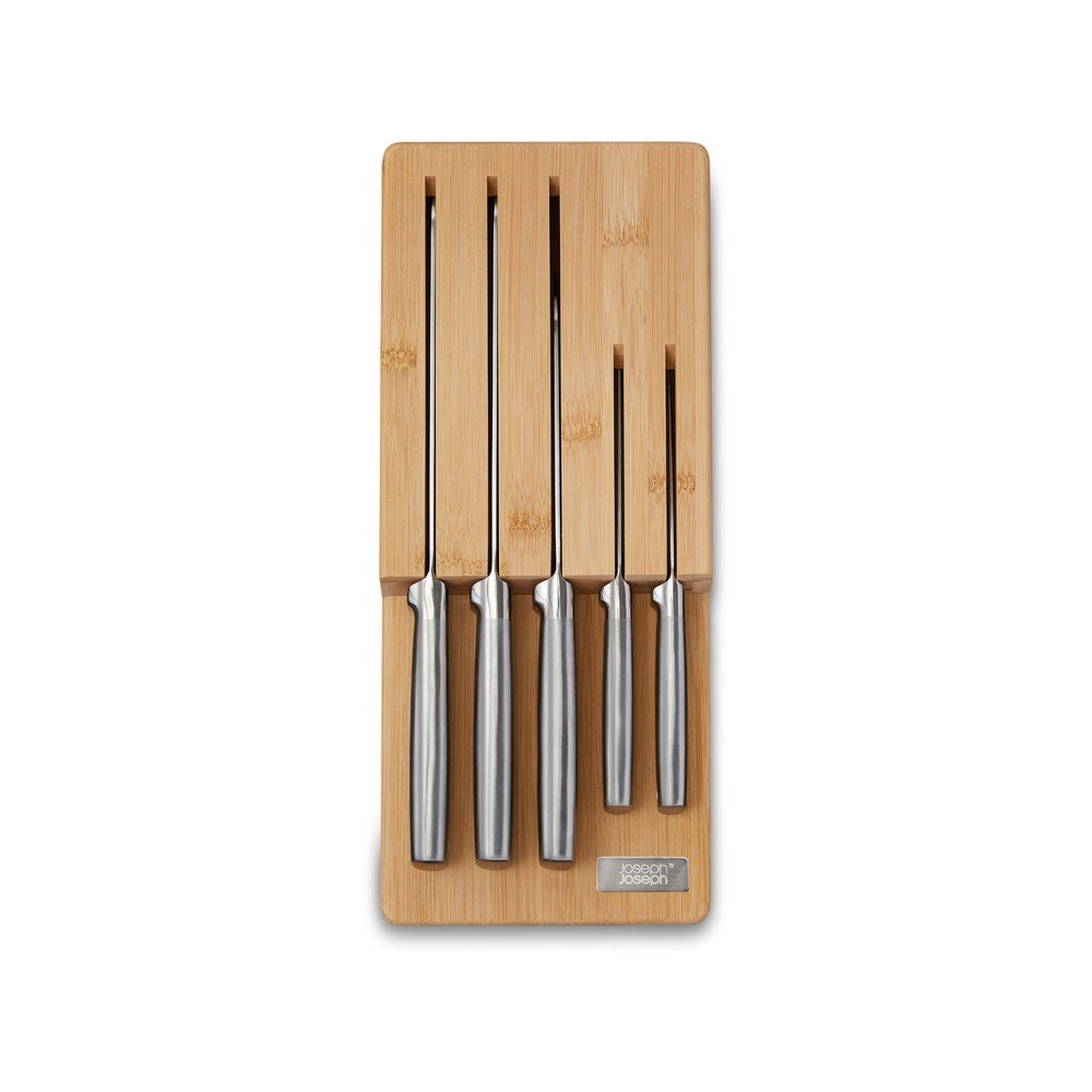Rozsdamentes acél kés készlet tartóval 5 db-os Elevate Bamboo – Joseph Joseph