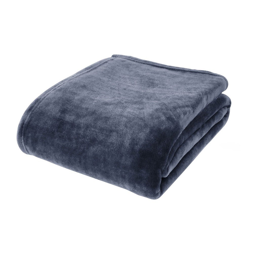 Sötétkék mikroplüss takaró 130x170 cm Raschel Velvet – Catherine Lansfield