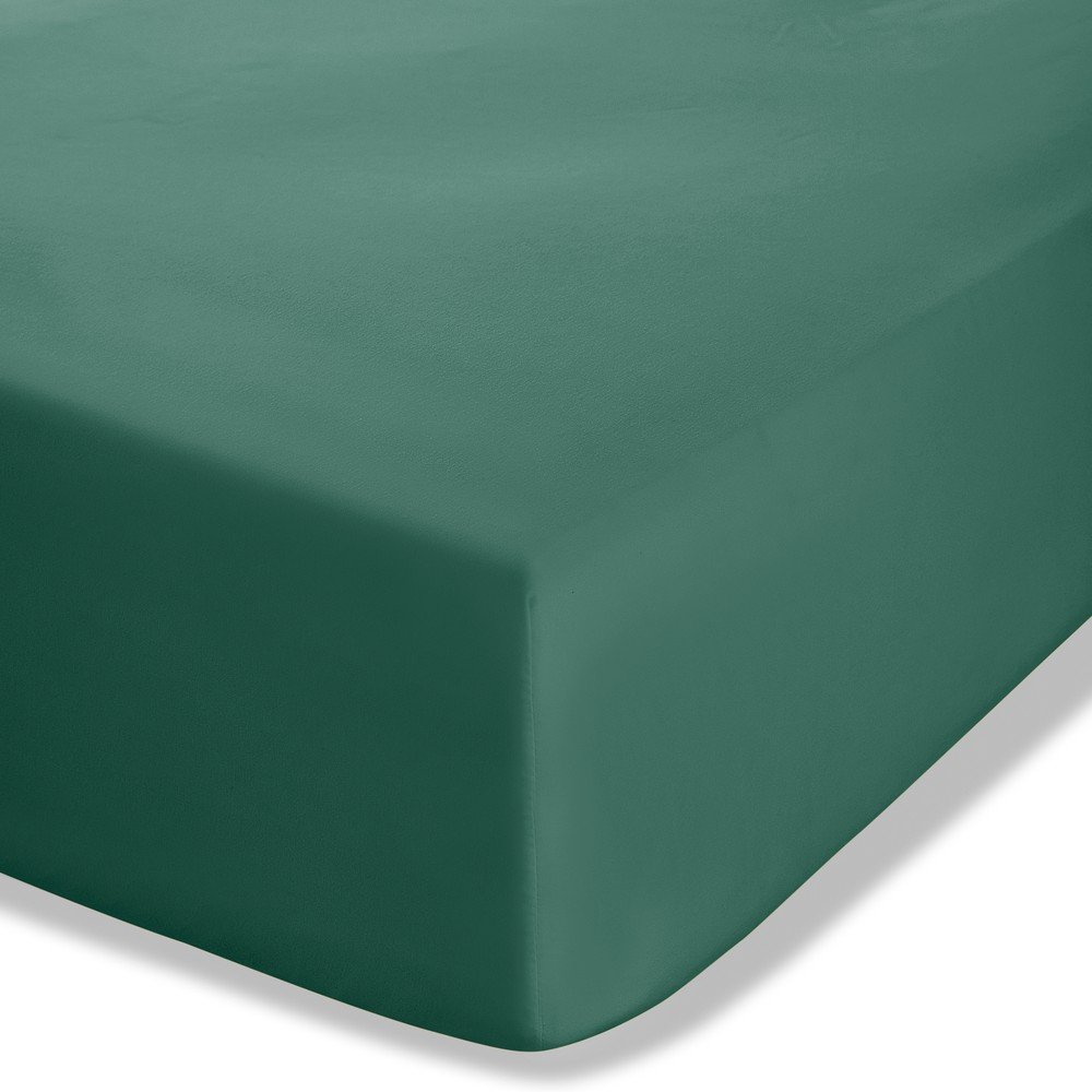 Sötétzöld gumis perkál lepedő 135x190 cm Easy Iron Percale – Catherine Lansfield