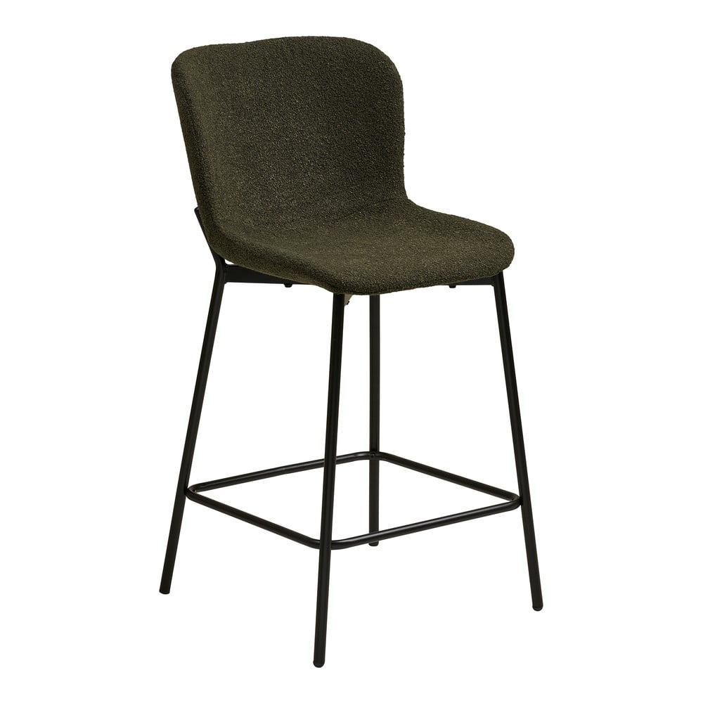 Sötétzöld kárpitozott bárszék (ülésmagasság 65 cm) Maceda – House Nordic