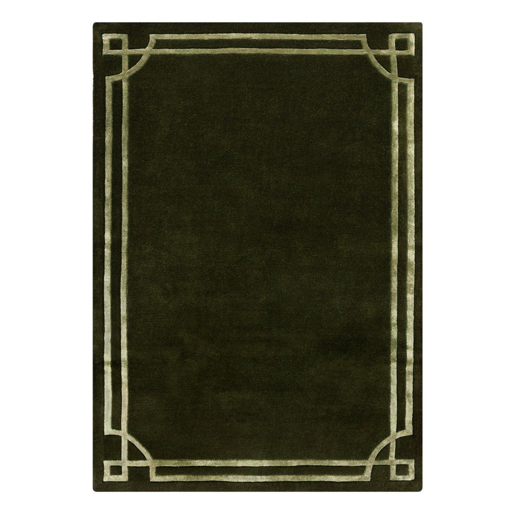 Sötétzöld kézi szövésű gyapjú szőnyeg 200x290 cm Gatsby – Flair Rugs