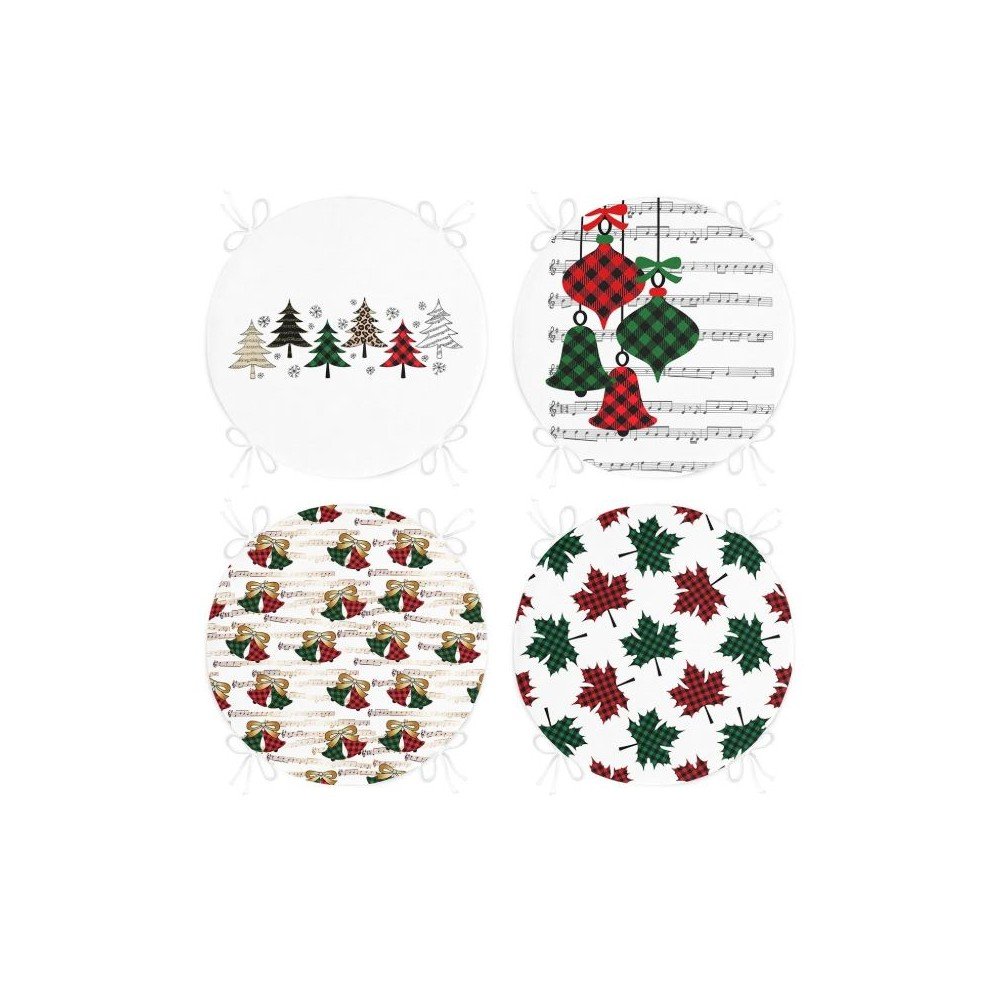 Székpárna szett karácsonyi mintával 4 db-os  ø 40 cm Tartan – Mila Home