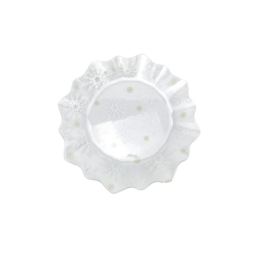 Szervírozó üveg tányér karácsonyi mintával ø 19