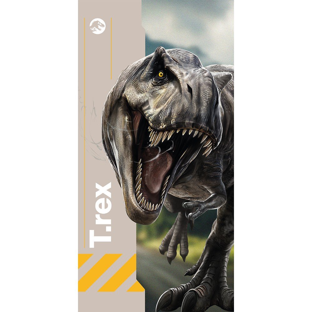 Szürke pamut gyerek fürdőlepedő 70x140 cm Jurassic World "Rebirth" – Jerry Fabrics