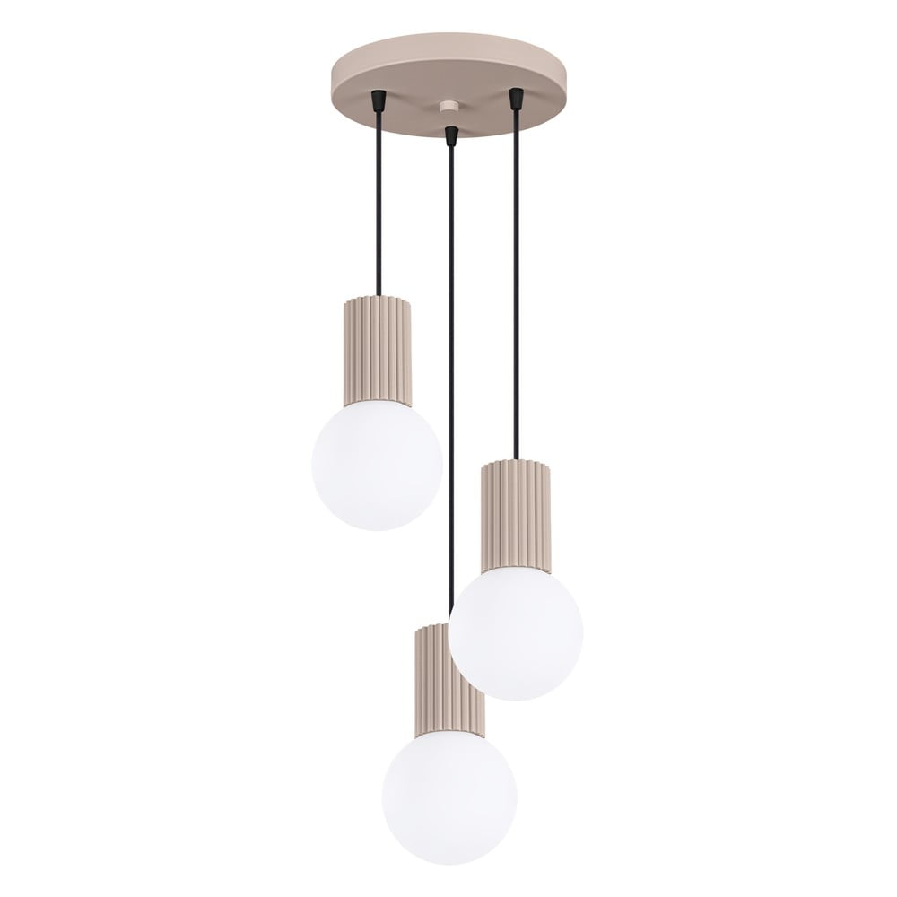 Szürkésbarna függőlámpa üveg búrával ø 25 cm Orbital – Nice Lamps