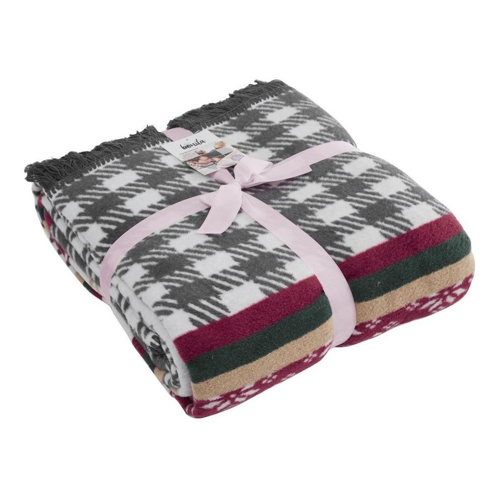 Szürkésbézs pamutkeverék takaró karácsonyi mintával 150x200 cm – Mila Home