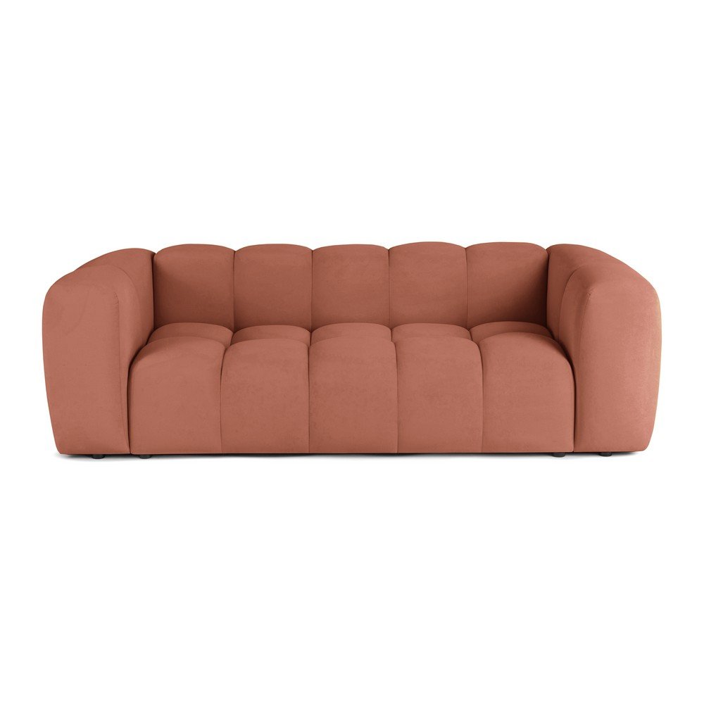 Terrakotta színű bársony kanapé 225 cm Cube – Bonami Selection