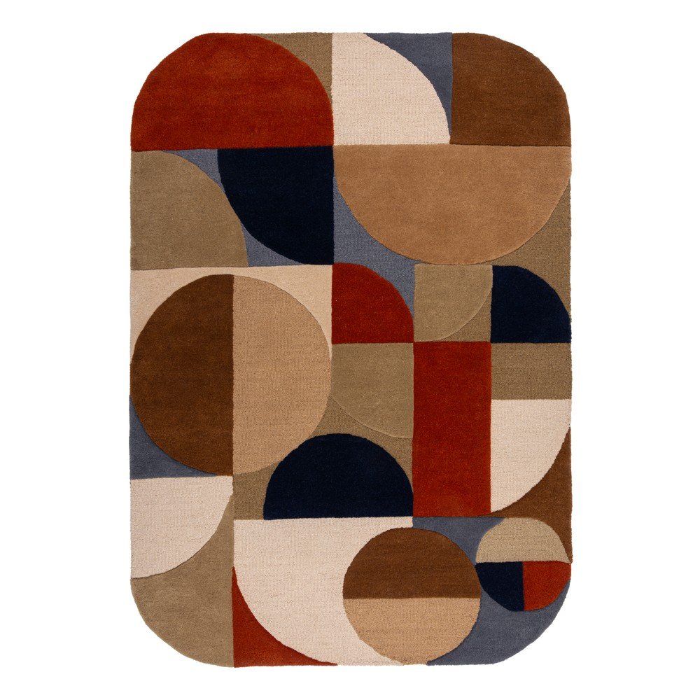 Terrakotta színű kézi szövésű gyapjú szőnyeg 120x170 cm Mia Arch – Flair Rugs