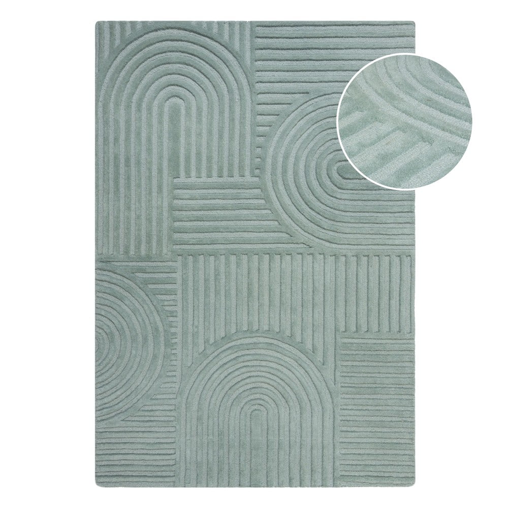 Türkiz kézi szövésű gyapjú szőnyeg 200x290 cm Zen Garden – Flair Rugs