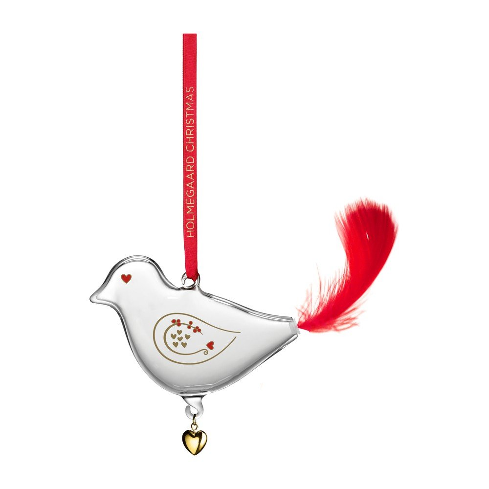 Üveg kézzel fújt karácsonyfadísz 7 cm Ann-Sofi Romme Annual Christmas Bird 2025 – Holmegaard