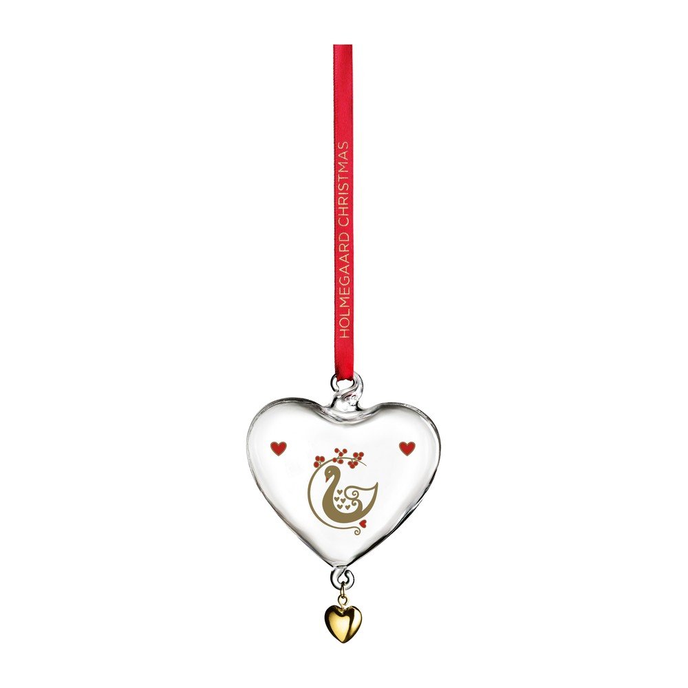 Üveg kézzel fújt karácsonyfadísz 8 cm Ann-Sofi Romme Annual Christmas Heart 2025 – Holmegaard